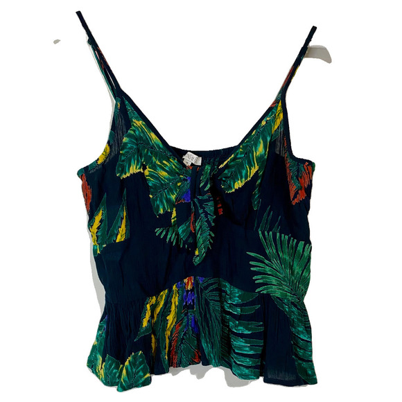 Patrons Of Peace Tops - Patrons Of Peace Women’s Fauna Fit & Flare Top Blouse Green Tropical Size M EUC